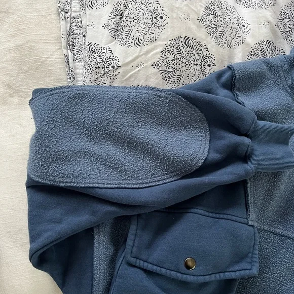 Free People Blue Half-Zip Sweatshirt - Picture 10 of 12